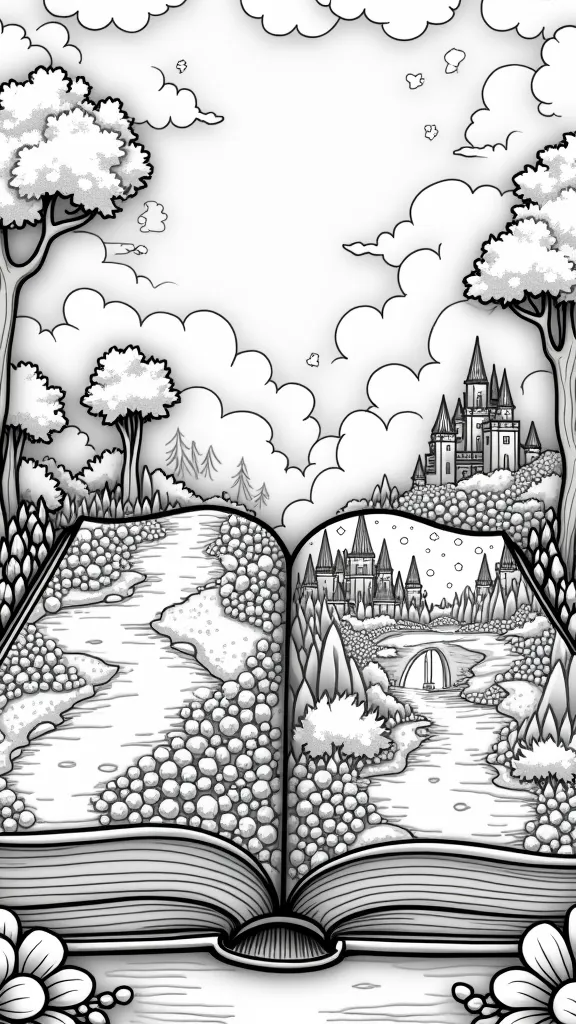 open book coloring page